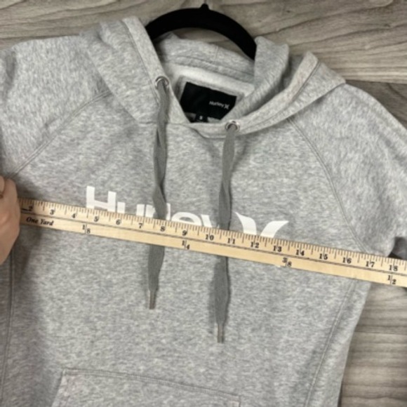 Hurley Womens Teens Youth‎ Hoodie Sweatshirt Gray Heathered Spell Out Pullover S - Picture 11 of 12